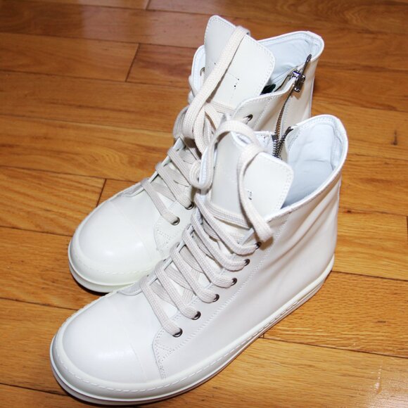 BNWT SS24 RICK OWENS "LIDO" LEATHER RAMONES SNEAKERS 44 & 45 - Picture 2 of 10